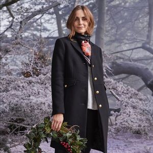 NWT Joules Black Tweed Mid Length Coat 🧥